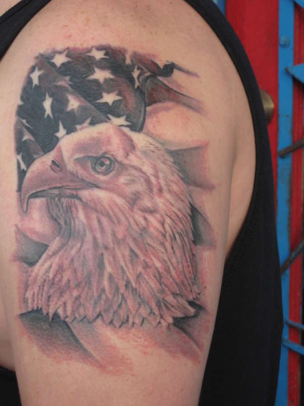Eagle / US Flag tattoo