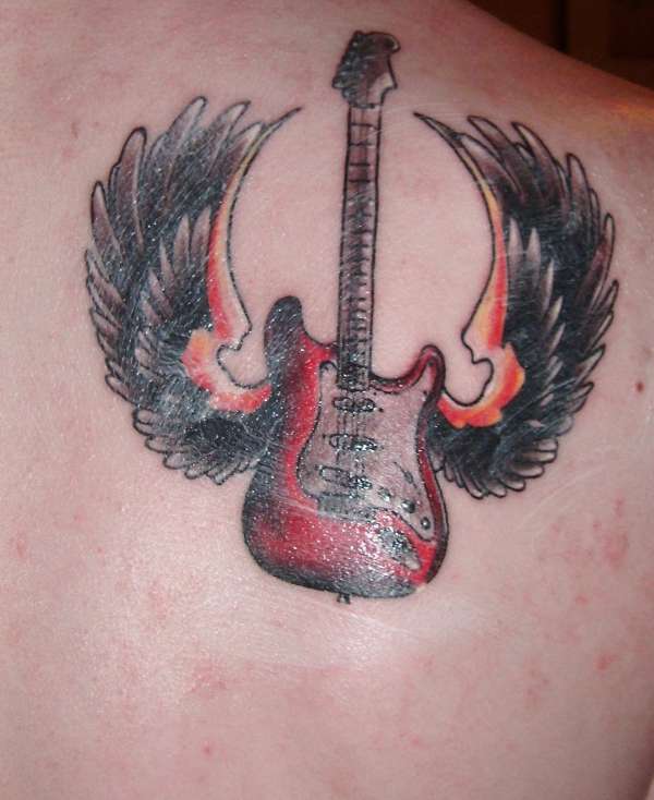 Guitar With Wings tattoo