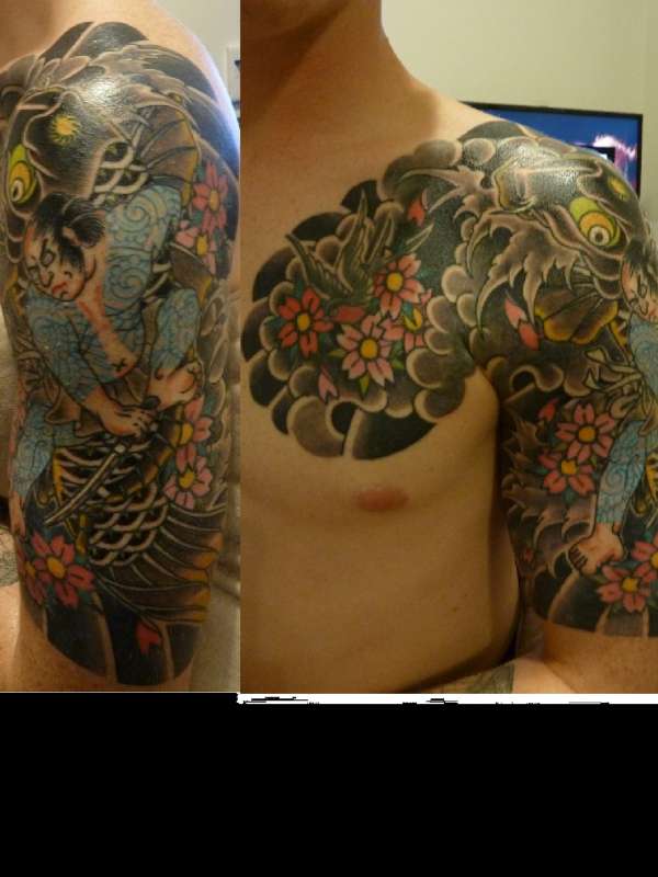 Japanese arm sleave tattoo