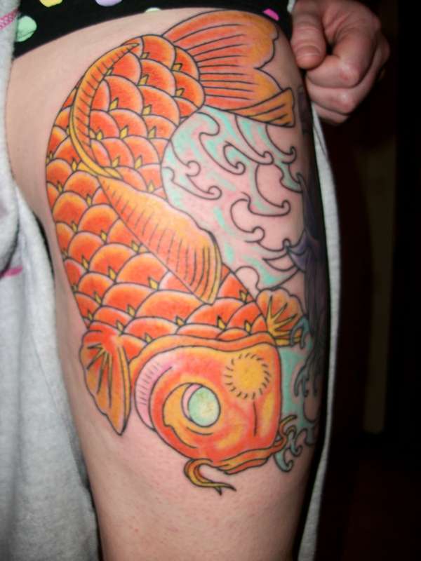 Koi and lotus tattoo