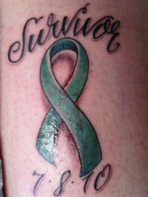 Ovarian Cancer ribbon tattoo