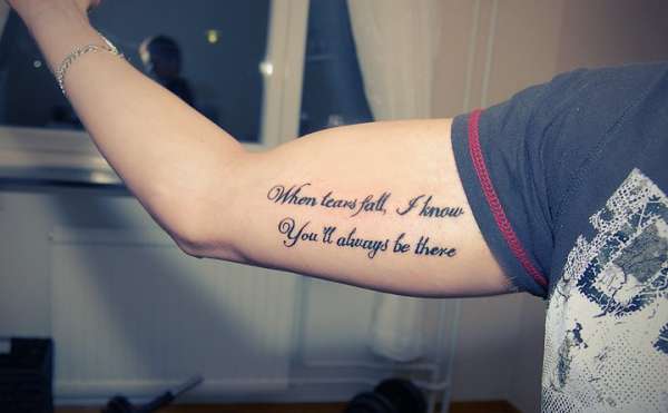 When tears fall I know you'll always be there tattoo