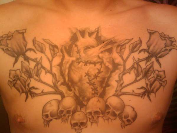 anatomically broken heart tattoo