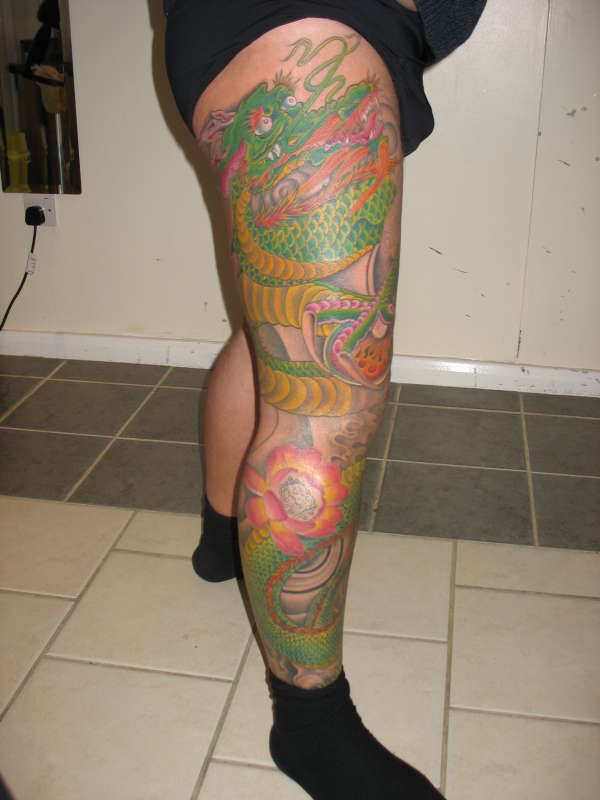 dragon leg tattoo