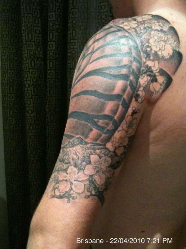 half sleeve tiger tattoo
