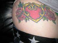 heart and roses tattoo