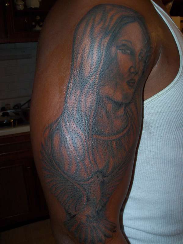 mother mary cover-up tattoo