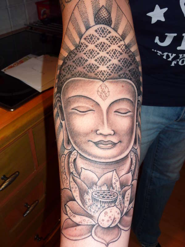 Buddah and Lotus Flower tattoo