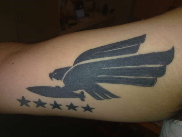 Eagle and Bomb with Stars tattoo