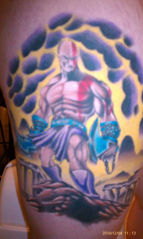 Kratos Finished tattoo