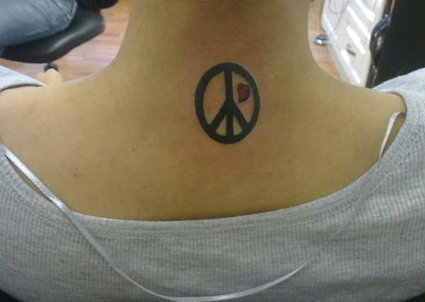 Peace and love combined tattoo