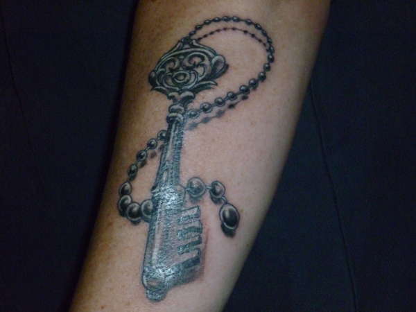 antique key tattoo