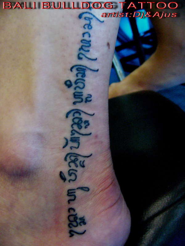 balinese lettering tattoo