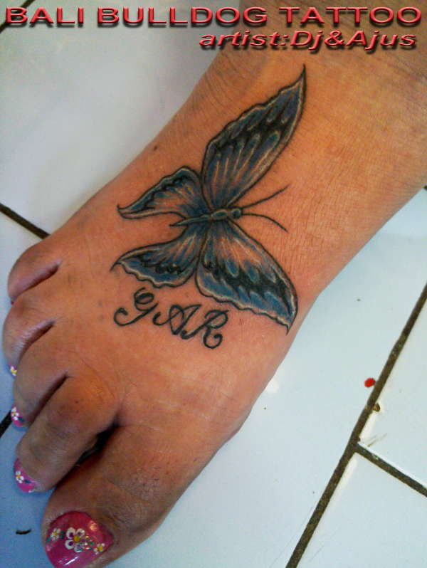 blue butterfly tattoo