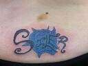 blue rose tramp stamp tattoo