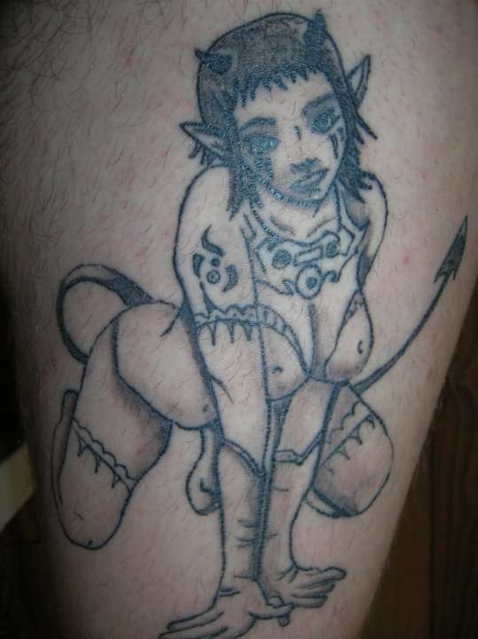 horny devil tattoo