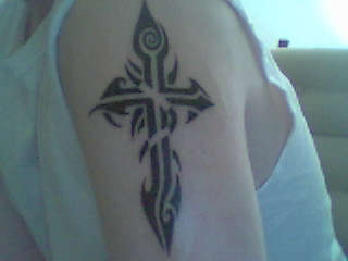 Tribal Cross tattoo
