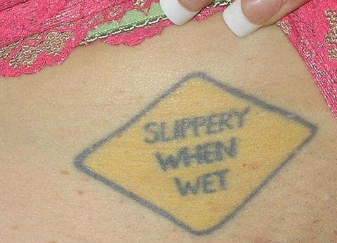 slippery when wet tattoo