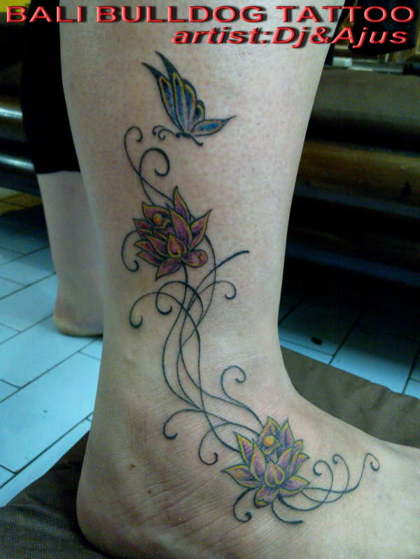 lotus n butterfly tattoo