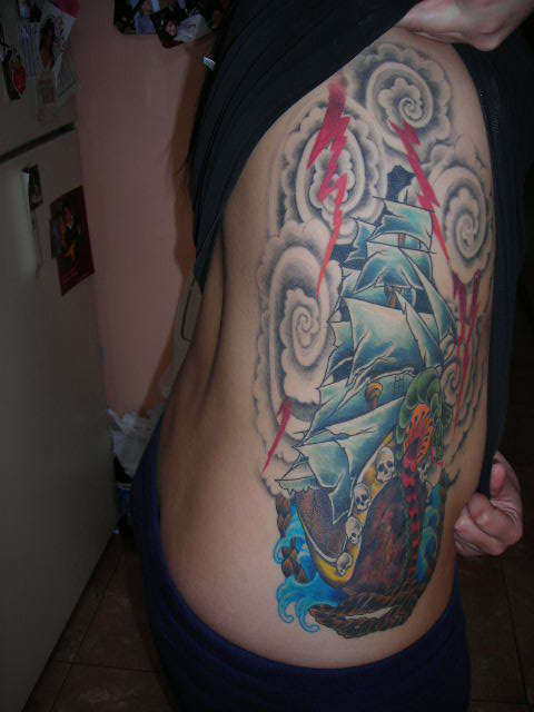 pirate ship tattoo