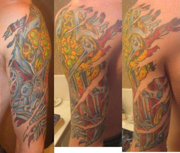 Bio Mech half sleeve tattoo