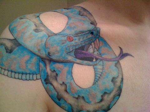 Blue Python tattoo