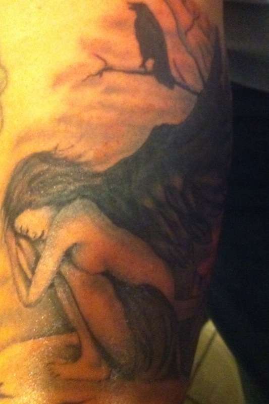 Crying Angel tattoo