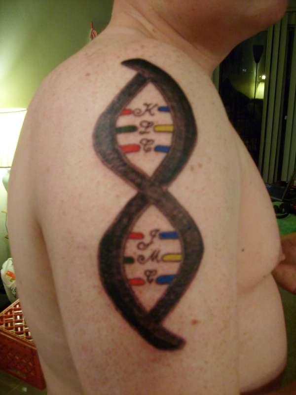 DNA strand tattoo