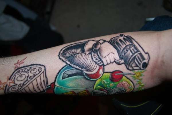 Emo-Bot side view tattoo