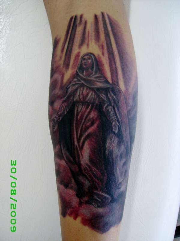 Greywash Praying Mary tattoo