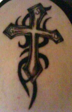 Tribal Cross tattoo