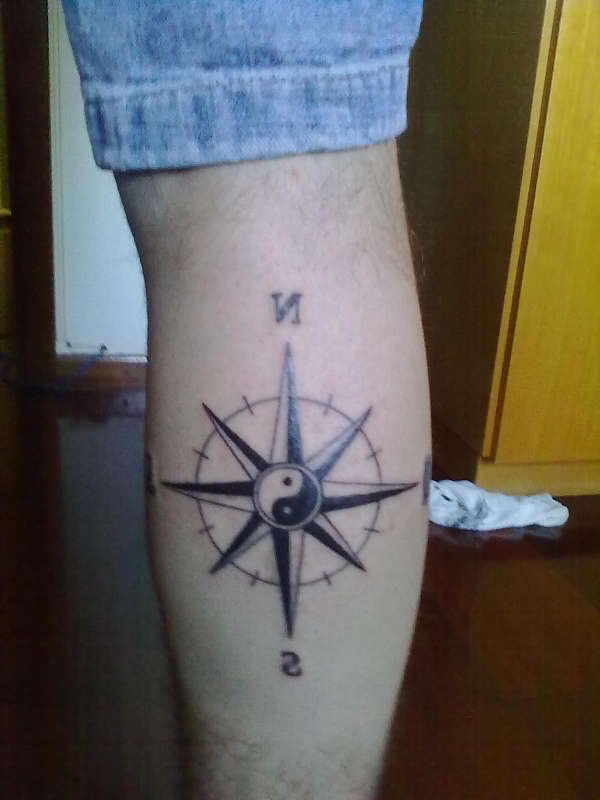 Yin Yang Compass Rose tattoo