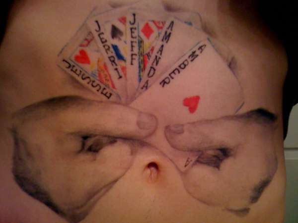 full house, with my familys names. tattoo