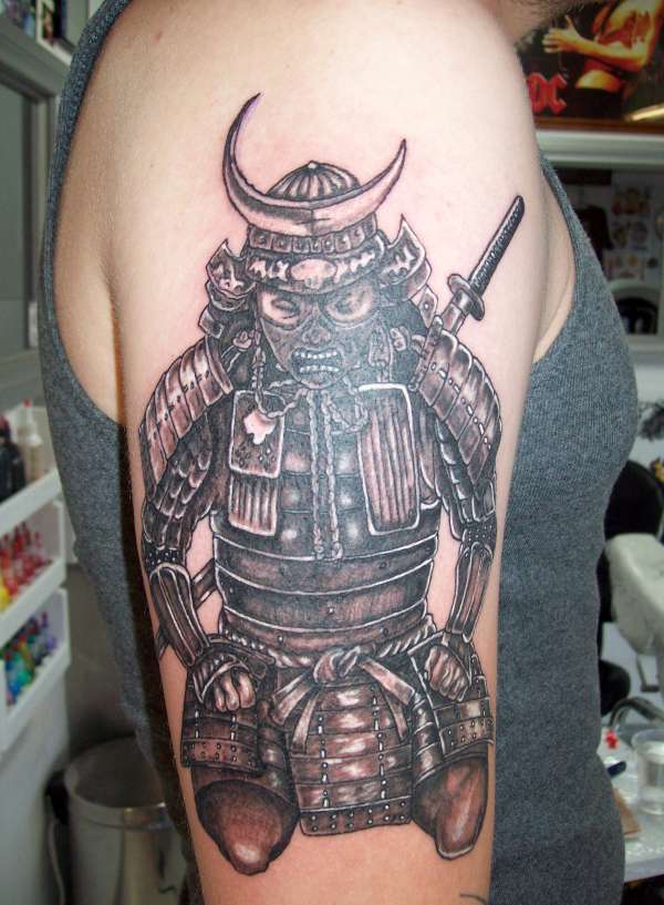 greywash saurai warrior tattoo