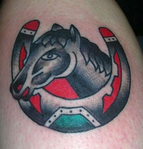 horse/shoe tattoo