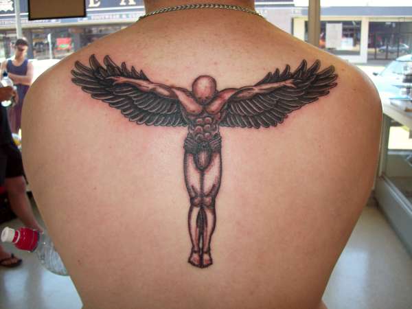 winged angel/man tattoo