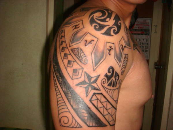 3 star and a sun and pinoy batik tattoo
