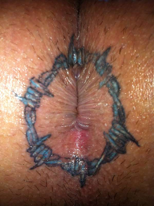 Anal ring tattoo.