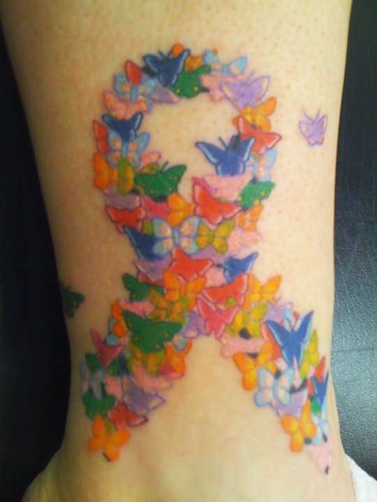 Autism Butterfly Ribbon tattoo