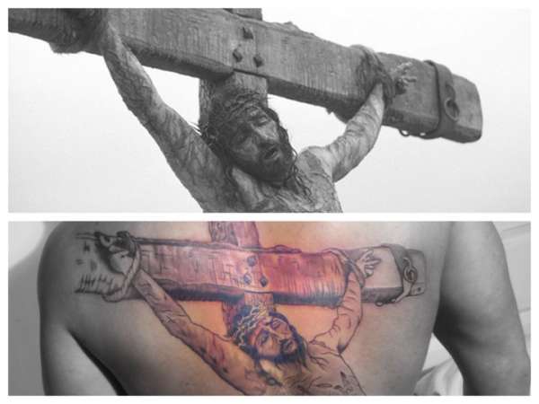 Scene from Passion of the Christ tattoo