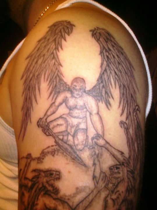 angel and demons tattoo.