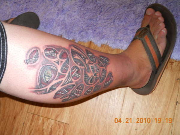 bio mechanical done by charlie at contagious ink tattoo