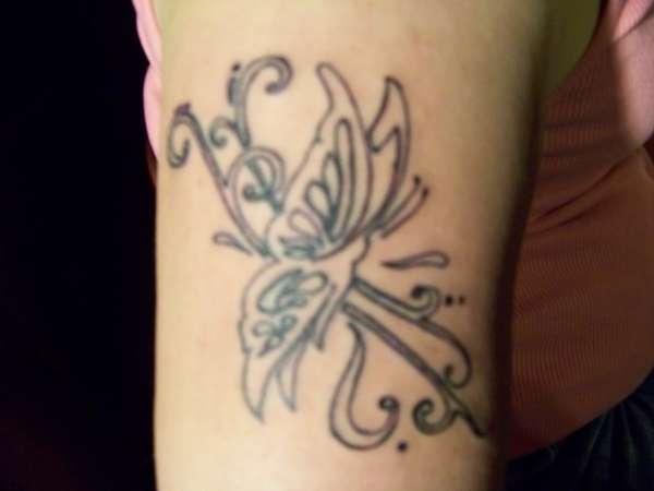 butterfly bicep tattoo