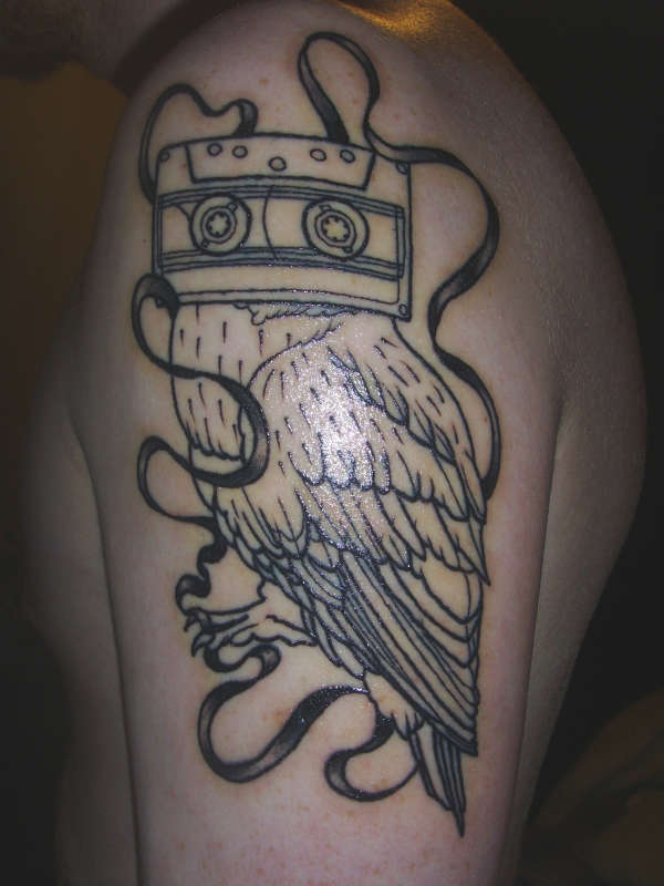 cassette owl tattoo tattoo