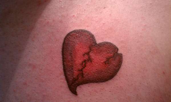 cracked heart tattoo