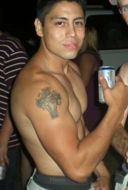 cross with my gmas name in it tattoo