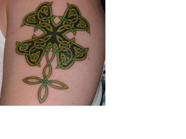 celtic weave 4-leaf clover tattoo