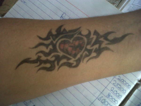 my black handy heart tattoo