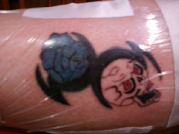 my skull and rose tattoo