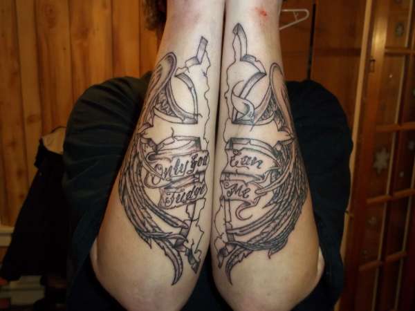 split cross tattoo